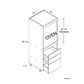RTA Euro White Grain 30" x 71-1/4" Single Oven Cabinet with 3 Drawers and 1 Finished End Panel