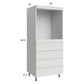 RTA Euro White Grain 30" x 71-1/4" Single Oven Cabinet with 4 Drawers
