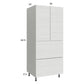 RTA Euro White Grain 30" x 71-1/4" Utility Cabinet with 2 Doors, 2 Drawers and 1 Inner Drawer and 1 Finished End Panel
