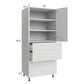 RTA Euro White Grain 30" x 71-1/4" Utility Cabinet with 2 Doors, 2 Drawers and 1 Inner Drawer