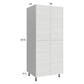 RTA Euro White Grain 30" x 71-1/4" Utility Cabinet with 2 Doors