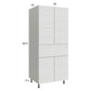 RTA Euro White Grain 30" x 71-1/4" Utility Cabinet with 2 Doors and 1 Drawer and 2 Finished End Panels