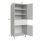 RTA Euro White Grain 30" x 71-1/4" Utility Cabinet with 2 Doors and 1 Drawer
