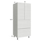 RTA Euro White Grain 30" x 71-1/4" Utility Cabinet with 2 Doors and 2 Drawers