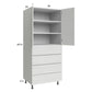 RTA Euro White Grain 30" x 71-1/4" Utility Cabinet with 2 Doors and 4 Drawers