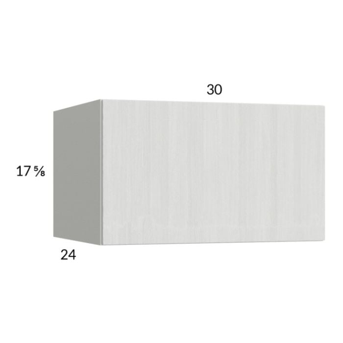 RTA Euro White Grain 30" x17-5/8" x 24" Flip Up Door Wall Cabinet with 1 Finished End Panel