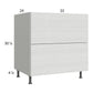RTA Euro White Grain 33" 2-Drawer Base Cabinet with 1 Inner Drawer and 2 Finished End Panels