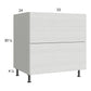 RTA Euro White Grain 33" 2-Drawer Base Cabinet with 2 Finished End Panels