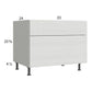 RTA Euro White Grain 33" 2-Drawer Desk Base Cabinet with 1 Finished End Panel