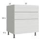 RTA Euro White Grain 33" 2-Drawer Range Base Cabinet with 1 False Drawer Front and 2 Finished End Panels