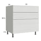 RTA Euro White Grain 33" 3-Drawer Base Cabinet with 1 Finished End Panel