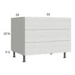 RTA Euro White Grain 33" 3-Drawer Desk Base Cabinet with 2 Finished End Panels