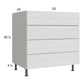 RTA Euro White Grain 33" 3-Drawer Range Base Cabinet with 1 False Drawer Front