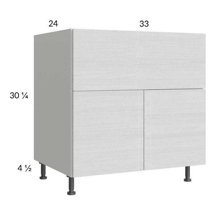 RTA Euro White Grain 33” Farm Sink Base Cabinet