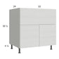 RTA Euro White Grain 33” Farm Sink Base Cabinet with 1 Finished End Panel