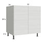 RTA Euro White Grain 33" Full Height Door Base Cabinet with 2 Finished End Panels