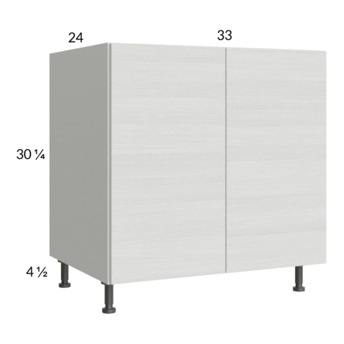 RTA Euro White Grain 33" Full Height Door Base Cabinet with 2 Finished End Panels