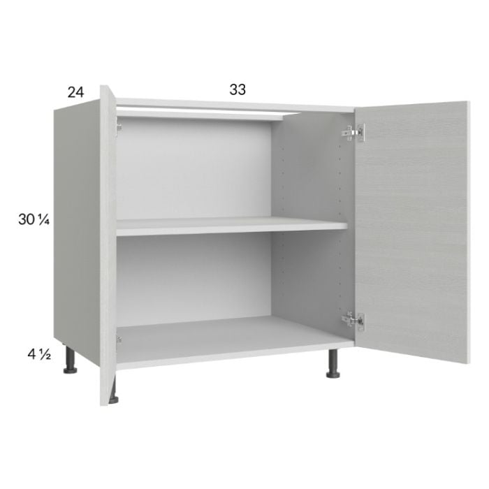 RTA Euro White Grain 33" Full Height Door Base Cabinet