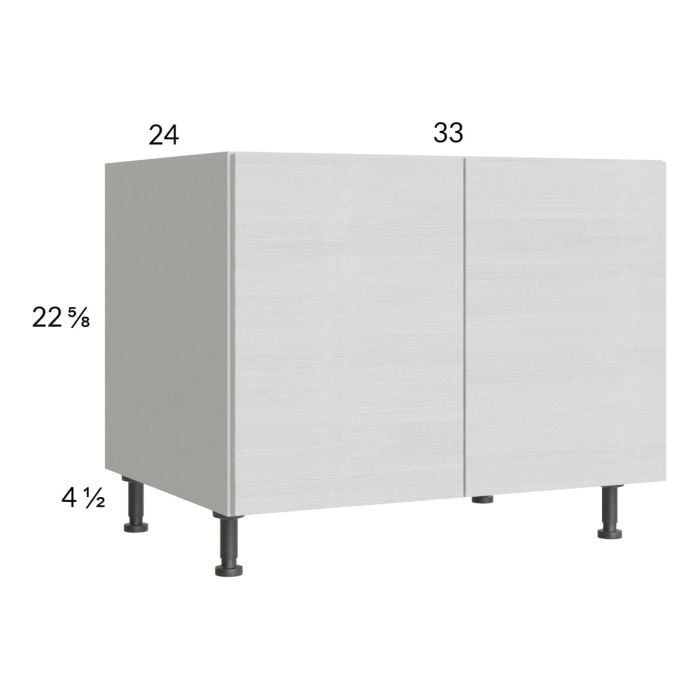 RTA Euro White Grain 33" Full Height Door Desk Base Cabinet with 1 Finished End Panel