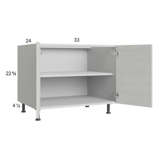 RTA Euro White Grain 33" Full Height Door Desk Base Cabinet
