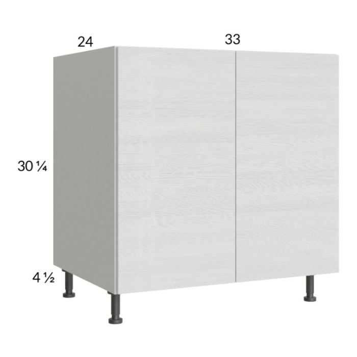RTA Euro White Grain 33" Full Height Door Sink Base Cabinet with 1 Finished End Panel