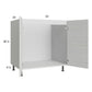 RTA Euro White Grain 33" Full Height Door Sink Base Cabinet with 2 Finished End Panels