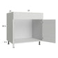 RTA Euro White Grain 33" Sink Base Cabinet with 2 Finished End Panels