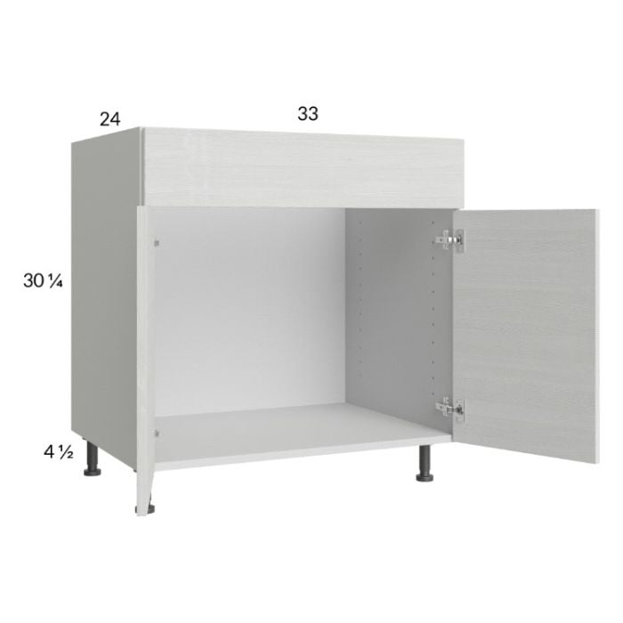 RTA Euro White Grain 33" Sink Base Cabinet with 2 Finished End Panels