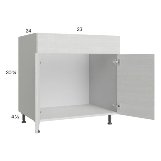 RTA Euro White Grain 33" Sink Base Cabinet with 2 Finished End Panels