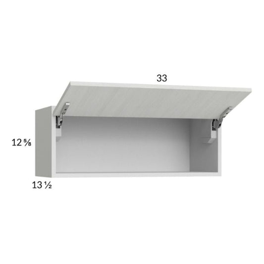 RTA Euro White Grain 33" x 12-5/8" Flip Up Door Wall Cabinet with 1 Finished End Panel