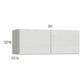 RTA Euro White Grain 33" x 12-5/8" Wall Cabinet with 1 Finished End Panel