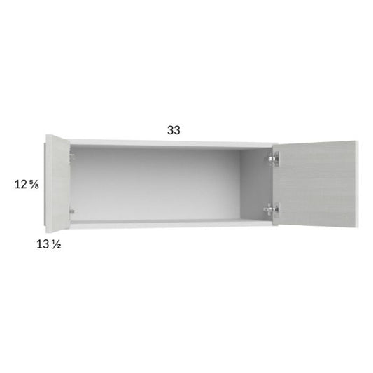 RTA Euro White Grain 33" x 12-5/8" Wall Cabinet with 1 Finished End Panel
