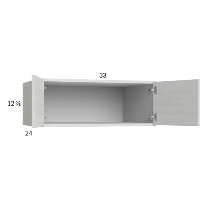 RTA Euro White Grain 33" x 12-5/8" x 24" Wall Cabinet with 1 Finished End Panel