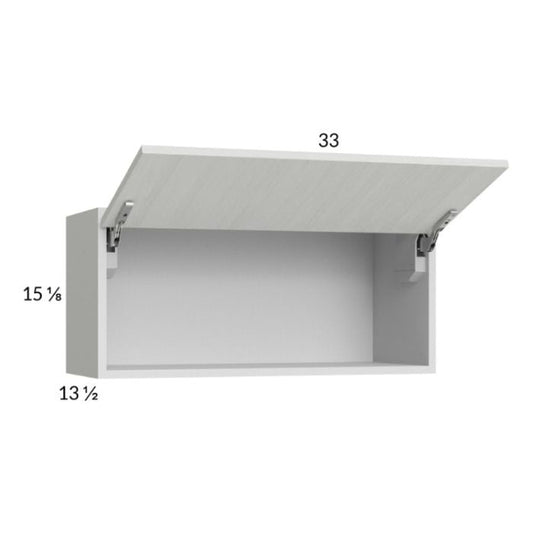 RTA Euro White Grain 33" x 15-1/8" Flip Up Door Wall Cabinet with 2 Finished End Panels