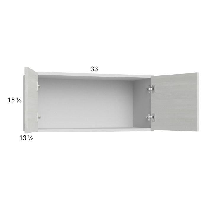 RTA Euro White Grain 33" x 15-1/8" Wall Cabinet with 1 Finished End Panel