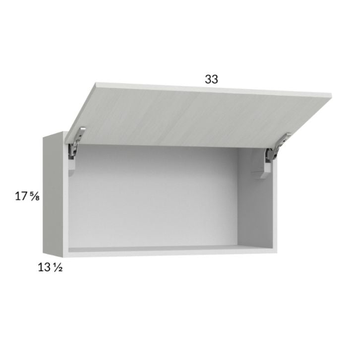 RTA Euro White Grain 33" x 17-5/8" Flip Up Door Wall Cabinet with 1 Finished End Panel