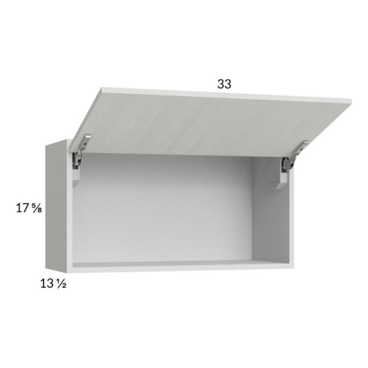 RTA Euro White Grain 33" x 17-5/8" Flip Up Door Wall Cabinet with 1 Finished End Panel