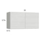 RTA Euro White Grain 33" x 17-5/8" Wall Cabinet with 1 Finished End Panel