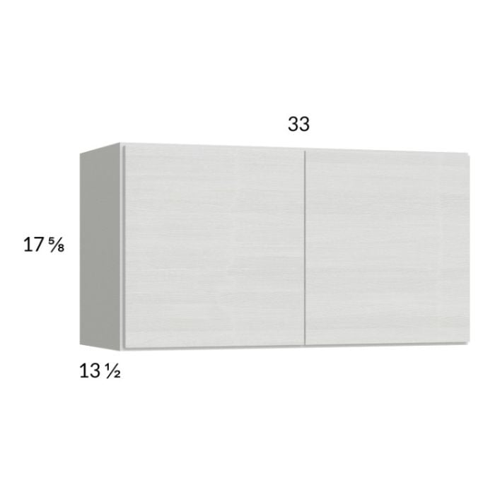 RTA Euro White Grain 33" x 17-5/8" Wall Cabinet with 1 Finished End Panel