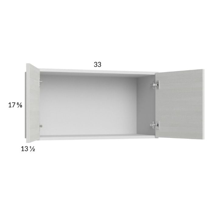 RTA Euro White Grain 33" x 17-5/8" Wall Cabinet with 2 Finished End Panels