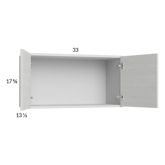RTA Euro White Grain 33" x 17-5/8" Wall Cabinet with 2 Finished End Panels