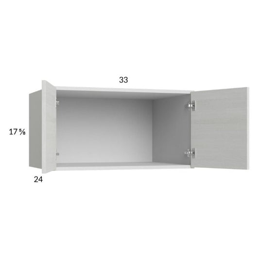 RTA Euro White Grain 33" x 17-5/8" x 24" Wall Cabinet with 1 Finished End Panel