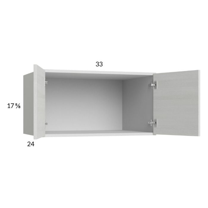 RTA Euro White Grain 33" x 17-5/8" x 24" Wall Cabinet with 2 Finished End Panels