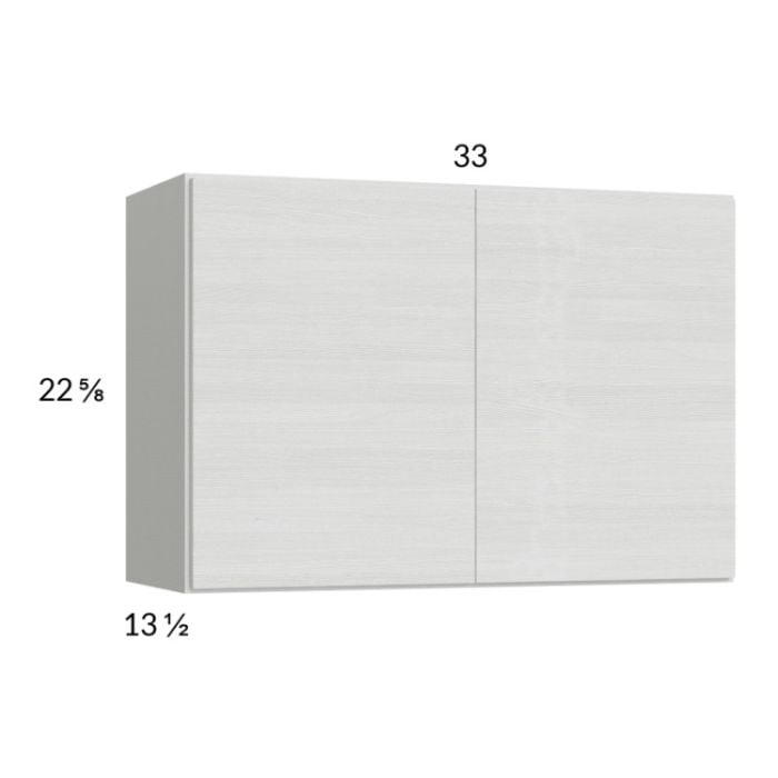 RTA Euro White Grain 33" x 22-5/8" Wall Cabinet with 1 Finished End Panel