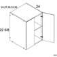 RTA Euro White Grain 33" x 22-5/8" x 24" Wall Cabinet