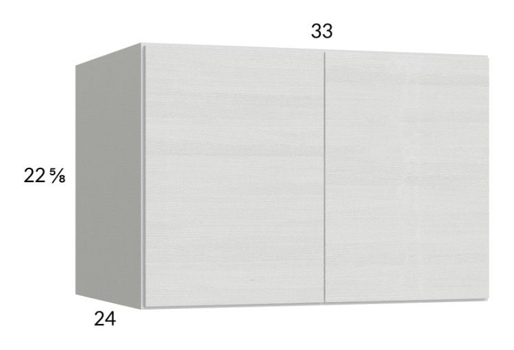 RTA Euro White Grain 33" x 22-5/8" x 24" Wall Cabinet with 1 Finished End Panel
