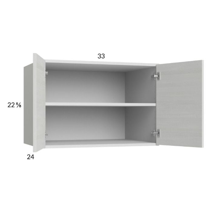 RTA Euro White Grain 33" x 22-5/8" x 24" Wall Cabinet with 2 Finished End Panels