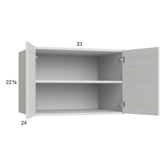 RTA Euro White Grain 33" x 22-5/8" x 24" Wall Cabinet with 2 Finished End Panels