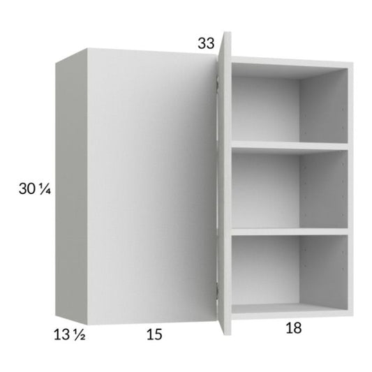 RTA Euro White Grain 33" x 30-1/4" Blind Corner Wall Cabinet with 2 Finished End Panels