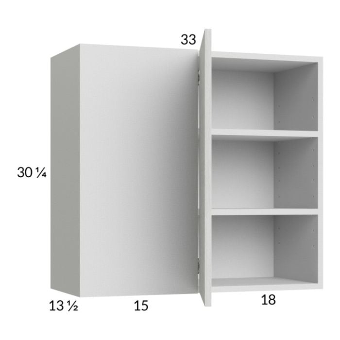 RTA Euro White Grain 33" x 30-1/4" Blind Corner Wall Cabinet